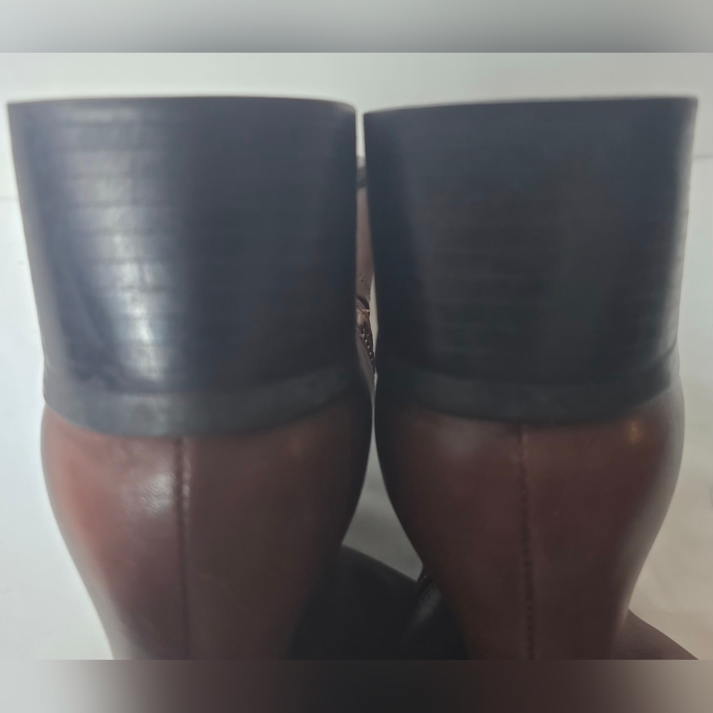 Naturalizer Leather Brown Heeled Boots 8 1/2 - Picture 6 of 12